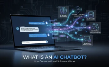 AI chatbot interface showing a conversation between a human user and artificial intelligence